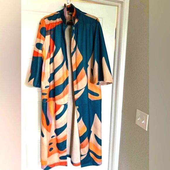 Nwt multicolor Overcoat sz large - Picture 2 of 15